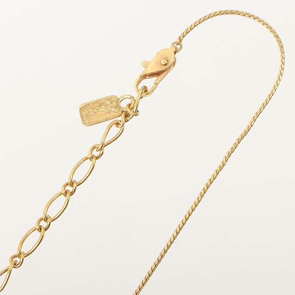 YVES SAINT LAURENT Logo Plate Necklace Pink - Picture 6 of 7